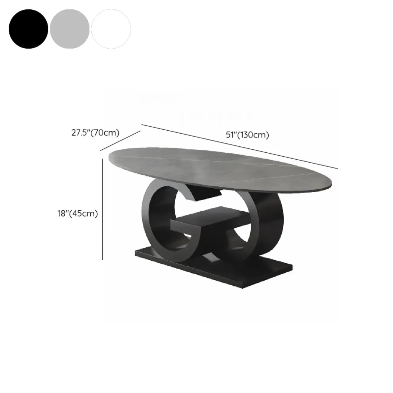 Modern White Oval Coffee Table with in a Unique Style Image - 11