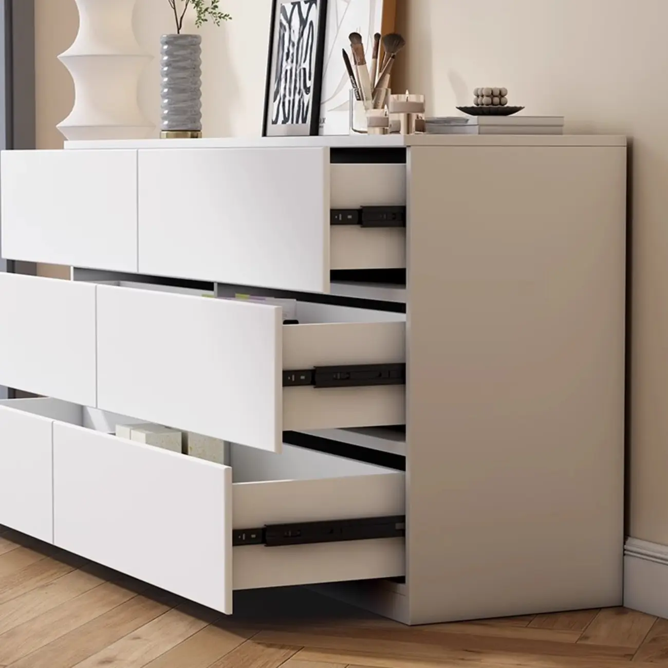 4 Tiers/3 Tiers/5 Tiers Cube Console Dresser/Lingerie Chest for Entry in a Scandinavian Style Image - 10 | homeyfad