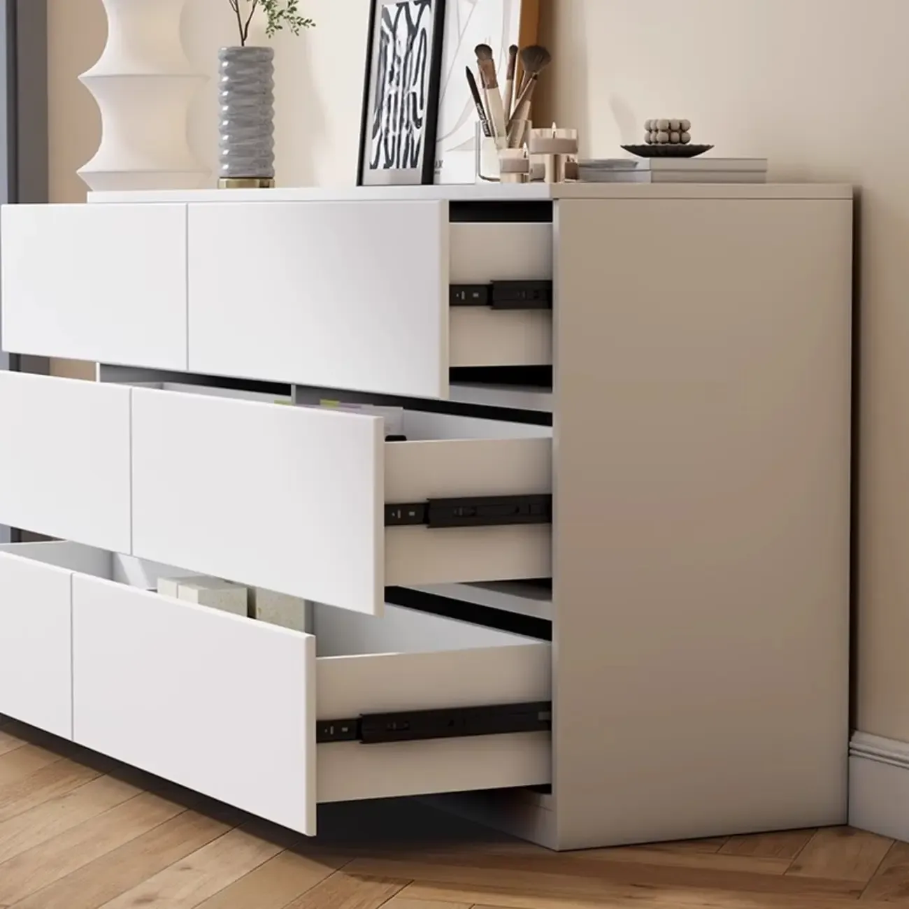 4 Tiers/3 Tiers/5 Tiers Cube Console Dresser/Lingerie Chest for Entry in a Scandinavian Style Image - 10