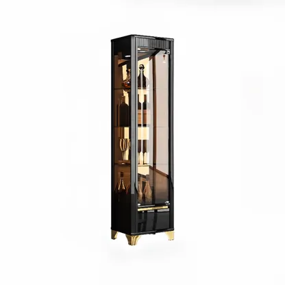 Modern Glass Display Cabinet with Shelves for Living Room Image - 13