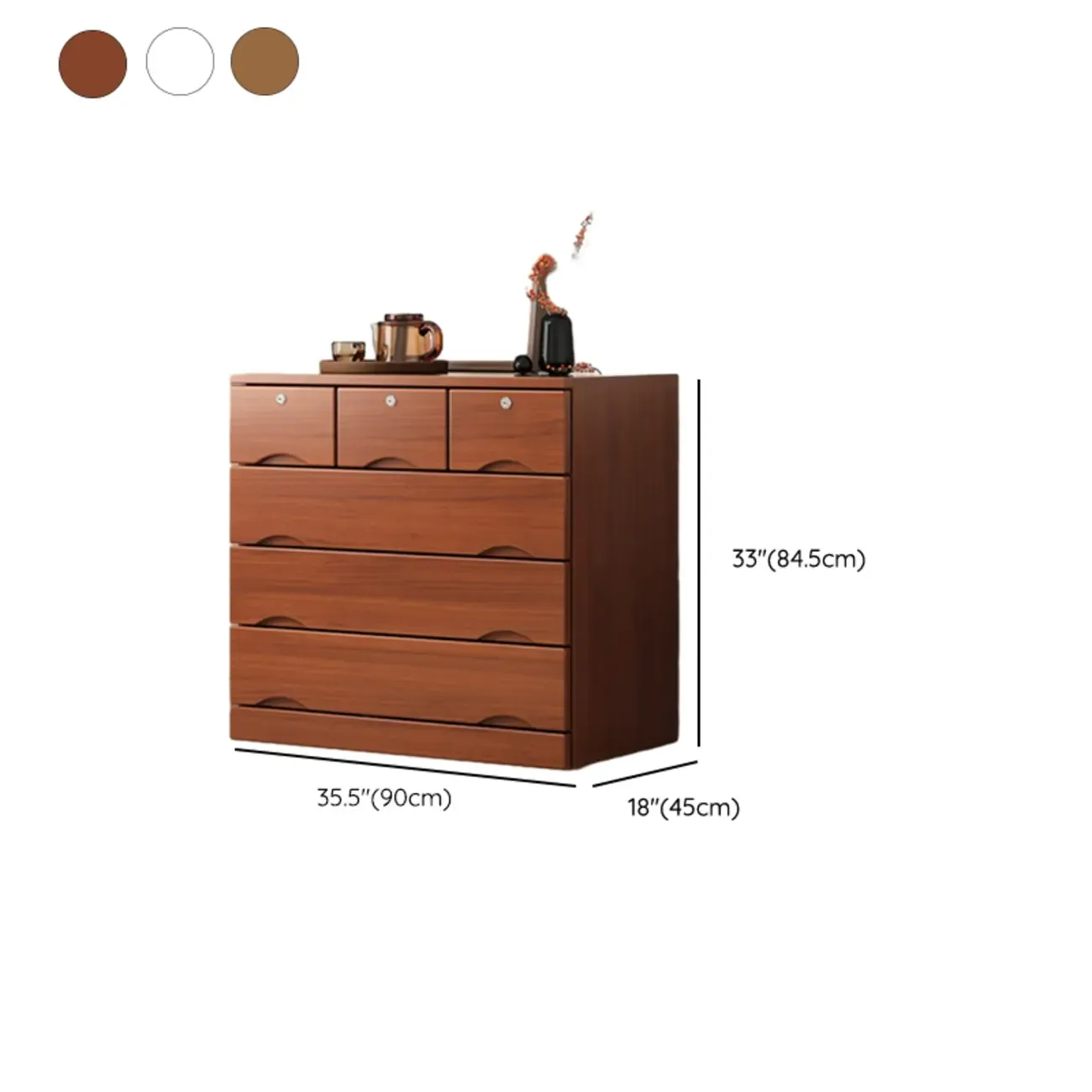 Modern Solid Wood Dressers with 7-Drawers for Living Room Image - 76