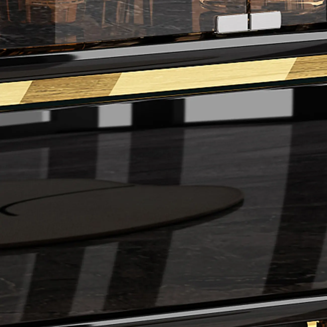 Modern Glass Display Cabinet with Shelves for Living Room Image - 14 | homeyfad