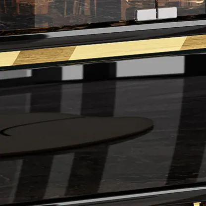 Modern Glass Display Cabinet with Shelves for Living Room Image - 14