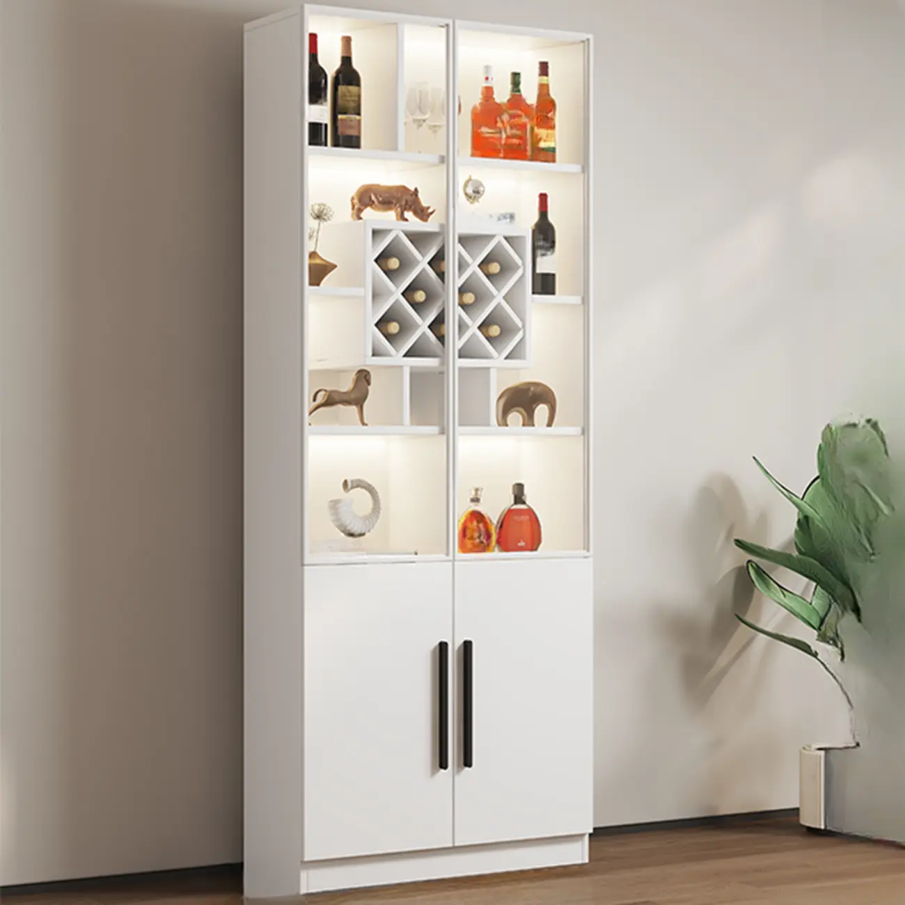 Modern Slab China Display Cabinet with Stemware Stand Image - 31 | homeyfad