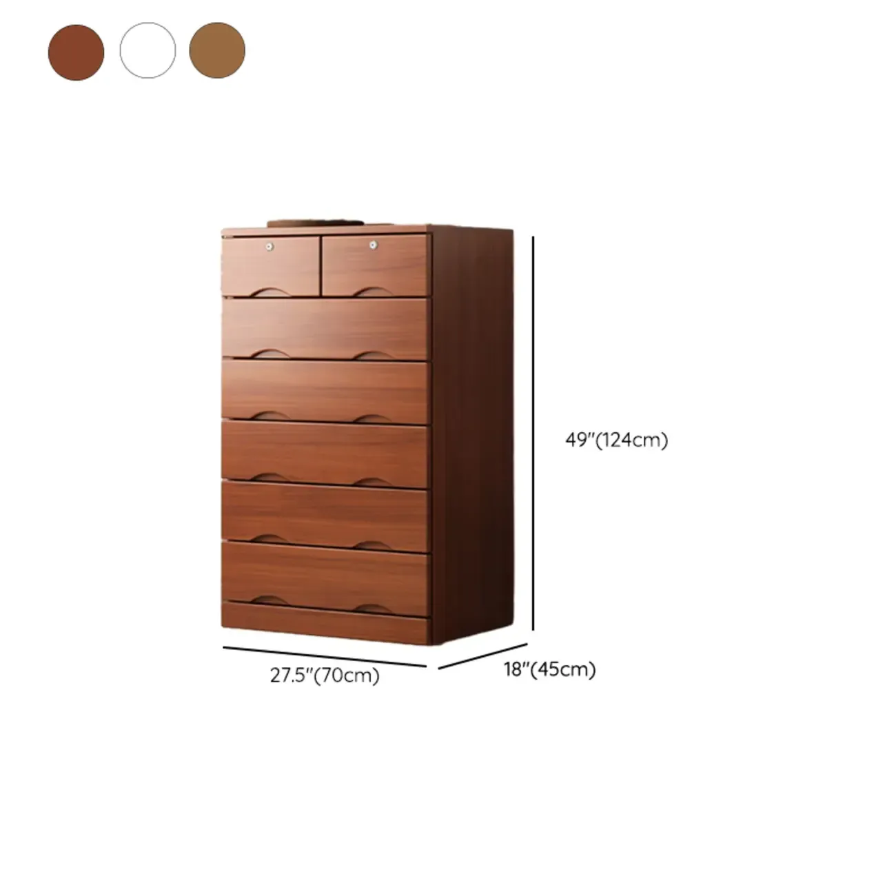 Modern Solid Wood Dressers with 7-Drawers for Living Room Image - 77