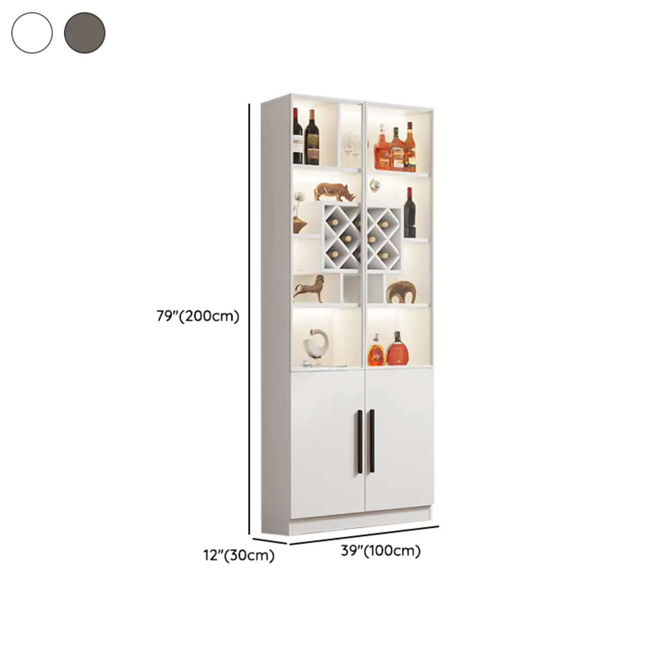 Modern Slab China Display Cabinet with Stemware Stand Image - 33 | homeyfad