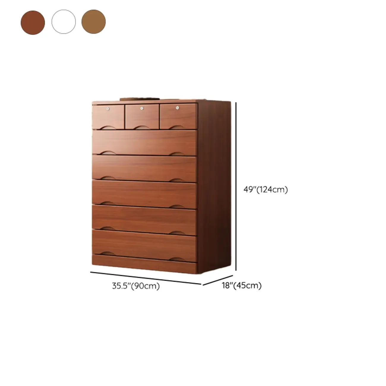 Modern Solid Wood Dressers with 7-Drawers for Living Room Image - 79