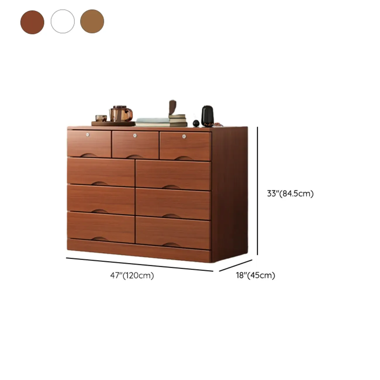 Modern Solid Wood Dressers with 7-Drawers for Living Room Image - 80