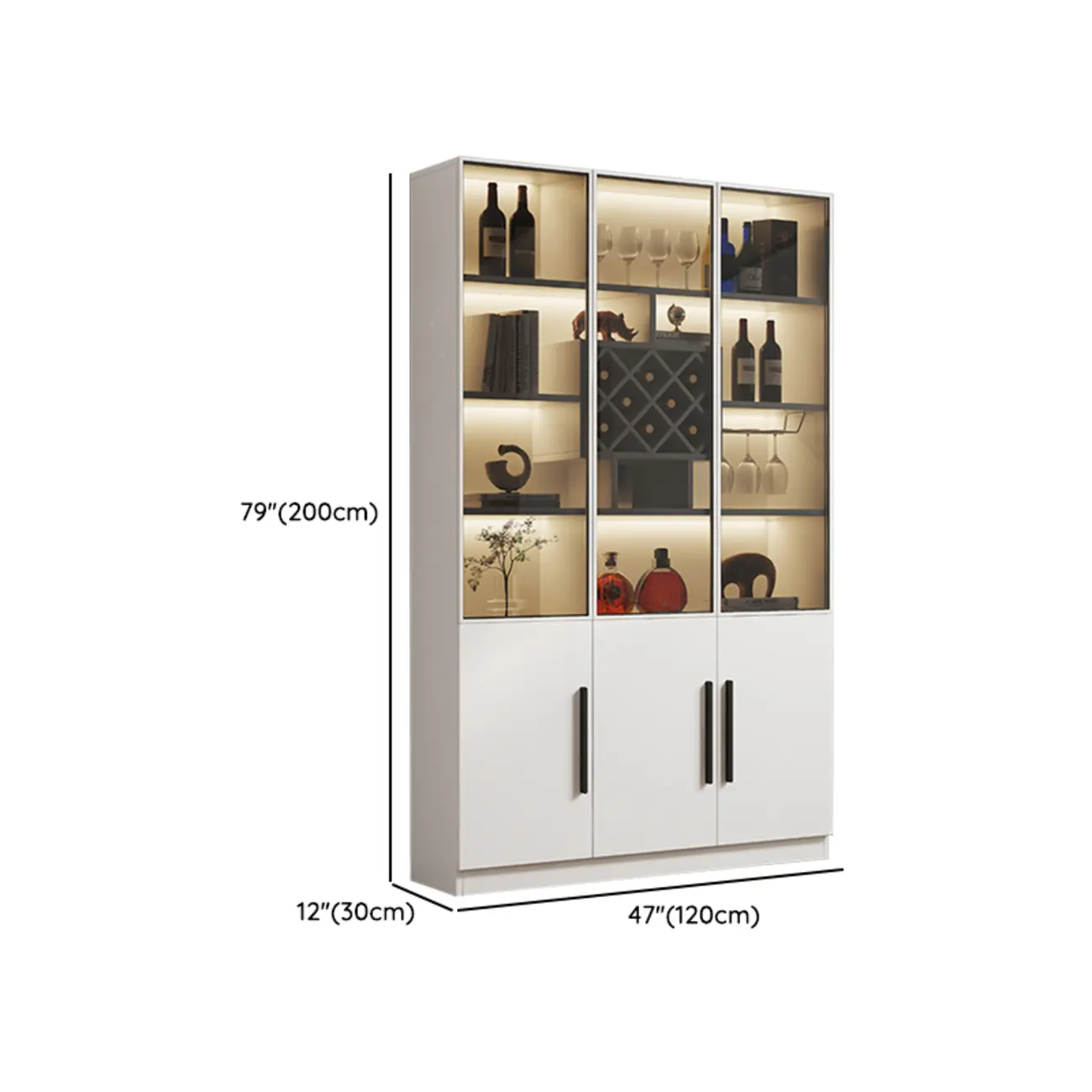 Modern Slab China Display Cabinet with Stemware Stand Image - 35 | homeyfad