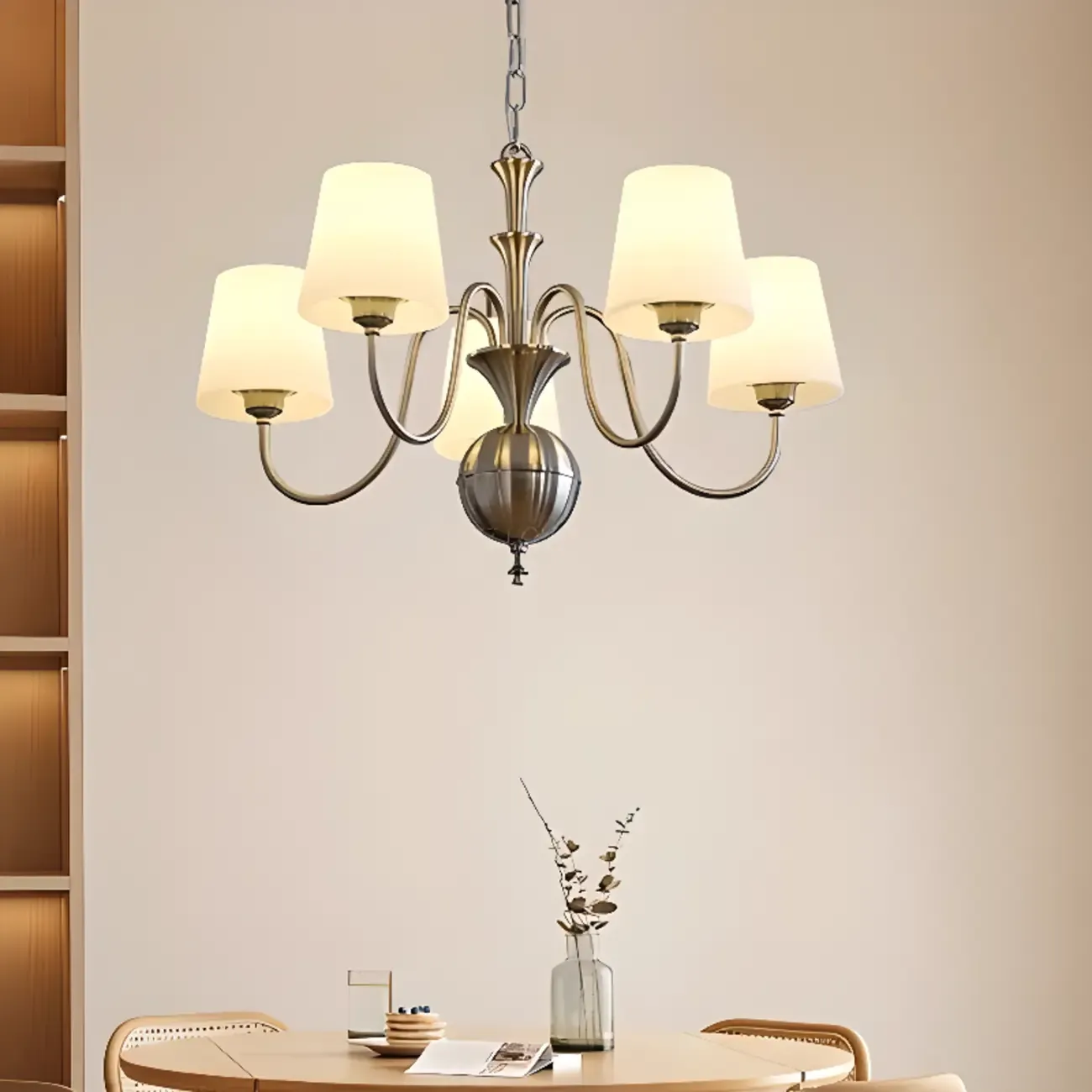 Tradition Vintage Metal LED Chandelier for Dining Room Image - 1