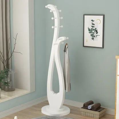 Traditional Solid Wood Freestanding Coat Rack Image - 3
