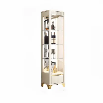 Modern Glass Display Cabinet with Shelves for Living Room Image - 20