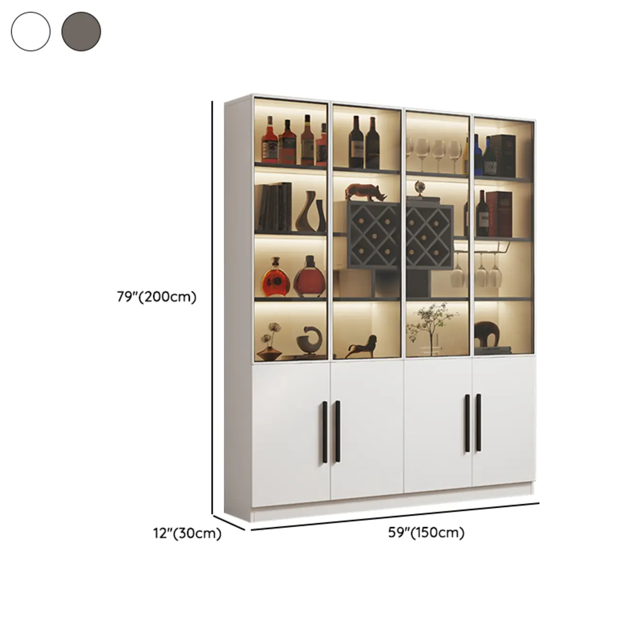 Modern Slab China Display Cabinet with Stemware Stand Image - 37 | homeyfad