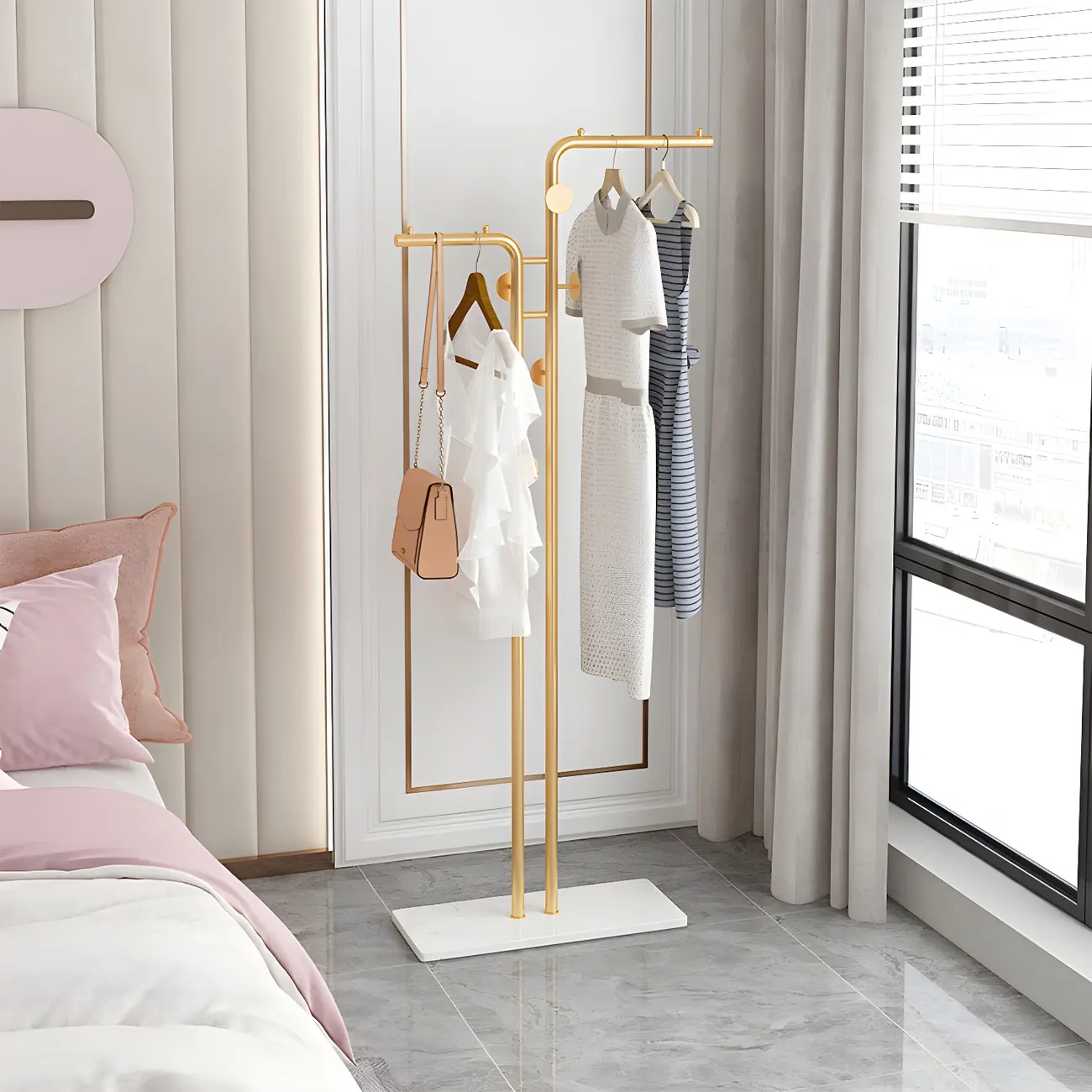 Contemporary Metal Coat Rack with Hooks Image - 1 | homeyfad