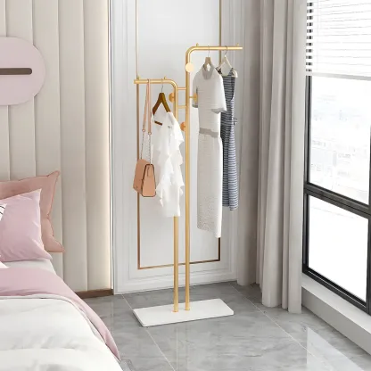 Contemporary Metal Coat Rack with Hooks Image - 1