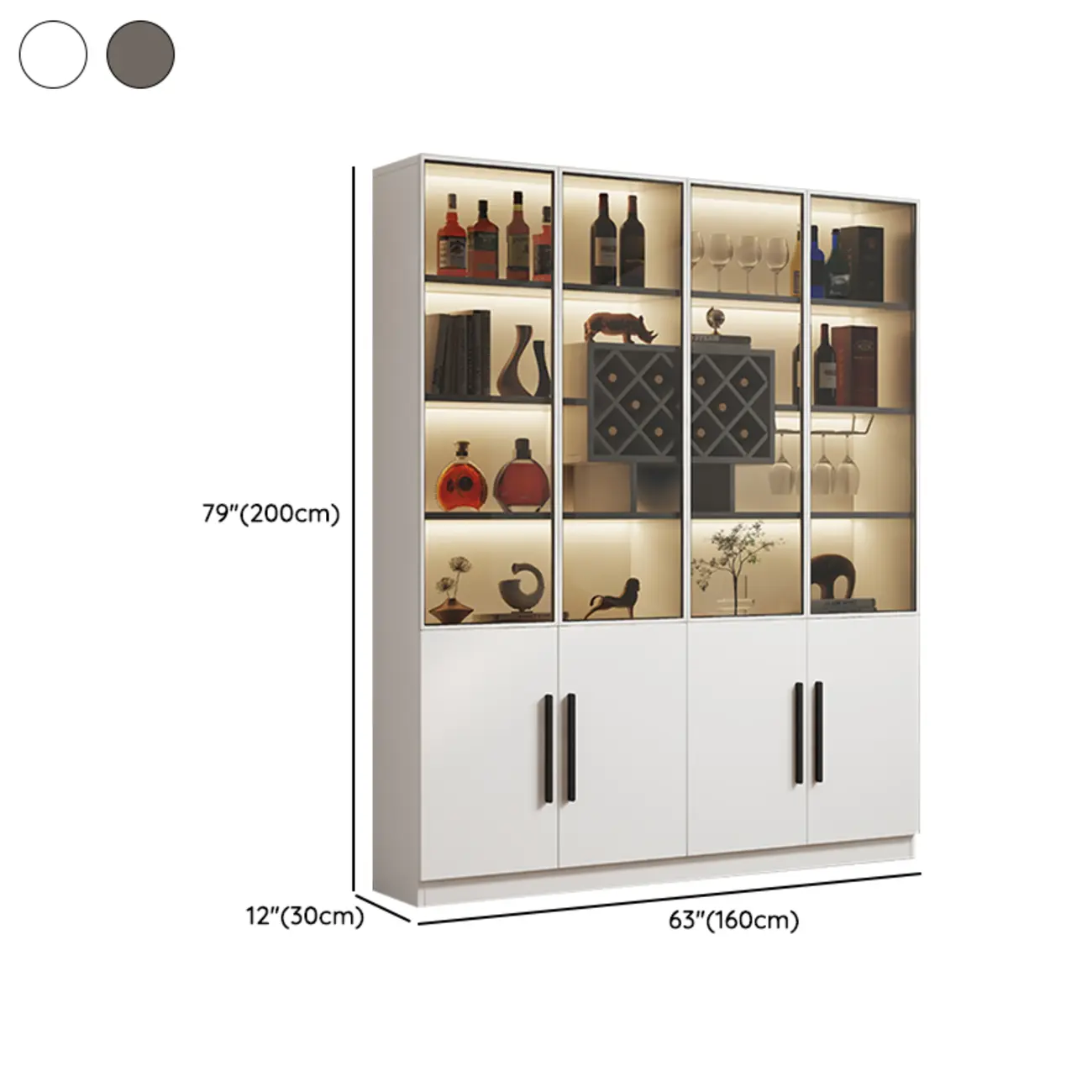 Modern Slab China Display Cabinet with Stemware Stand Image - 38 | homeyfad