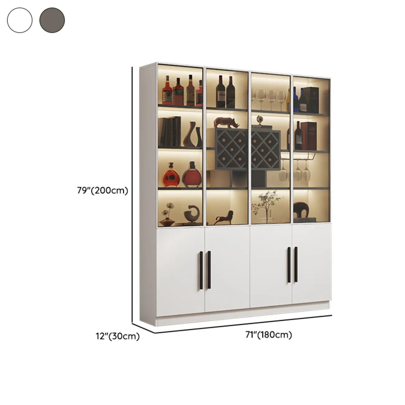 Modern Slab China Display Cabinet with Stemware Stand Image - 39 | homeyfad