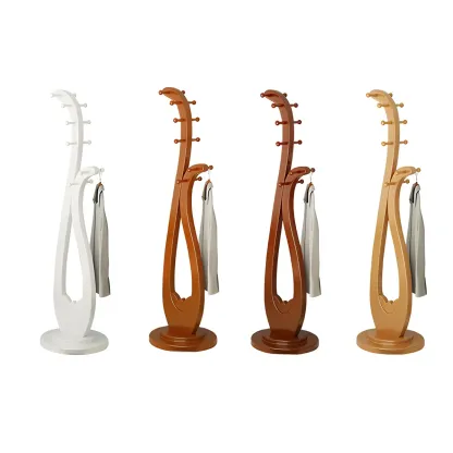 Traditional Solid Wood Freestanding Coat Rack Image - 5