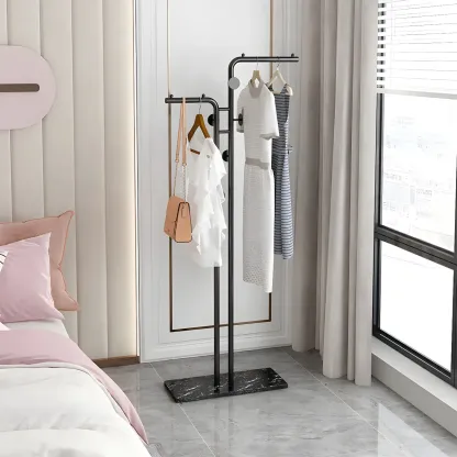 Contemporary Metal Coat Rack with Hooks Image - 3