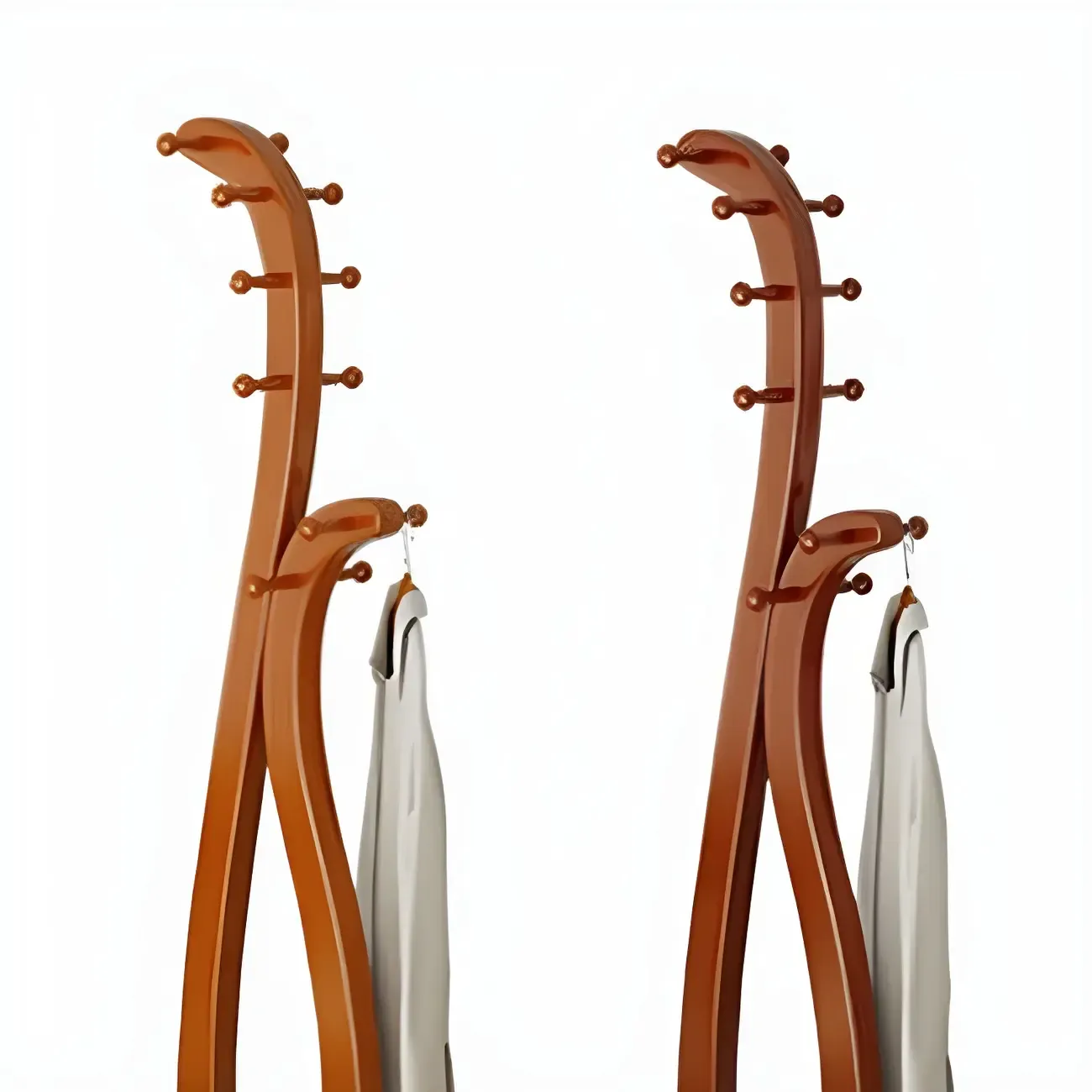 Traditional Solid Wood Freestanding Coat Rack Image - 6