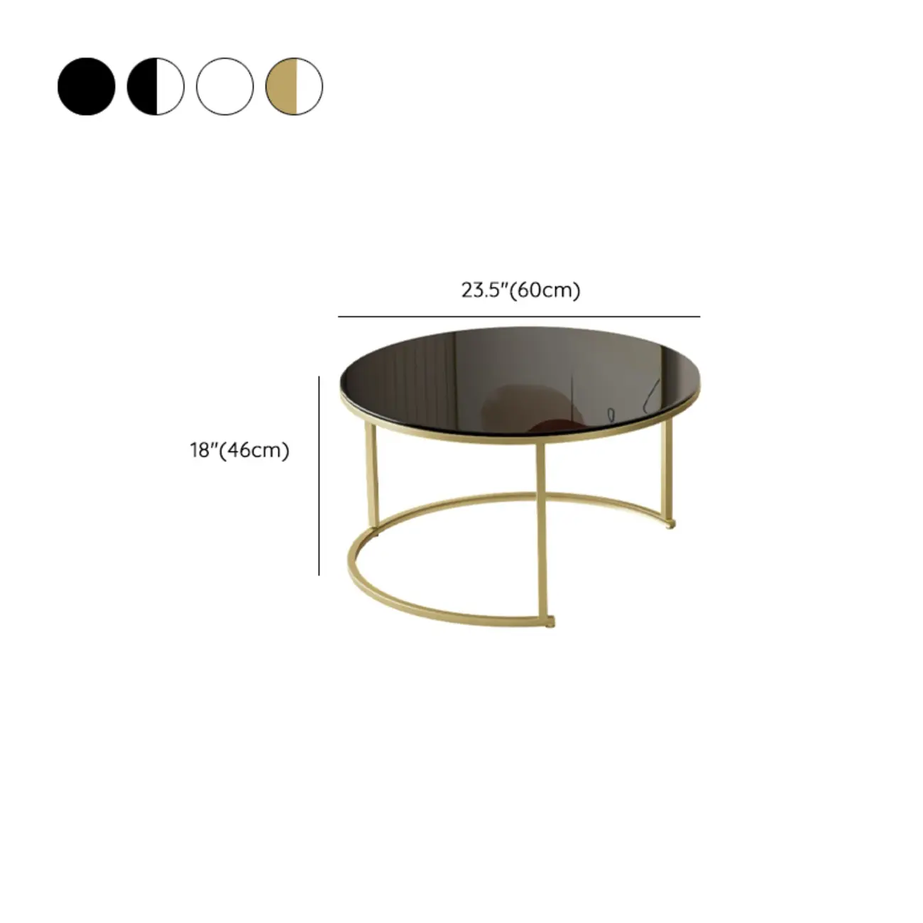 Modern White Coffee Table Set with Metal Frame for Home Use #size
