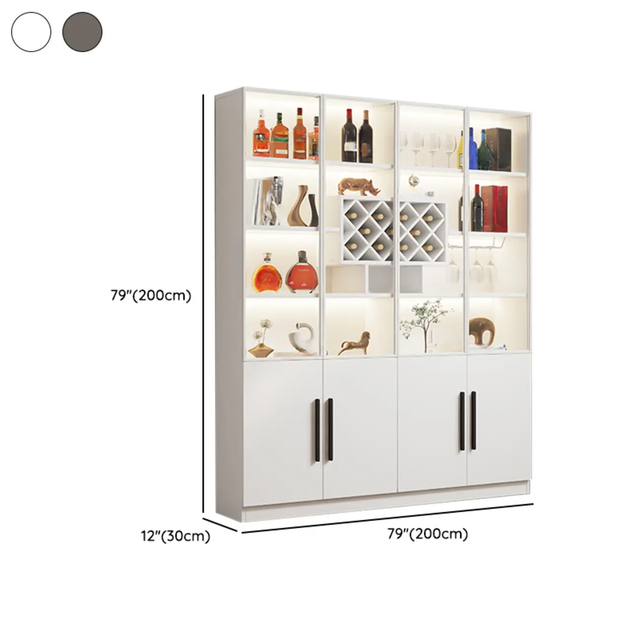 Modern Slab China Display Cabinet with Stemware Stand Image - 40 | homeyfad