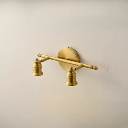 3 Bulb Brass Bath Vanity Light Fixture with Vintage Design  Image - 3