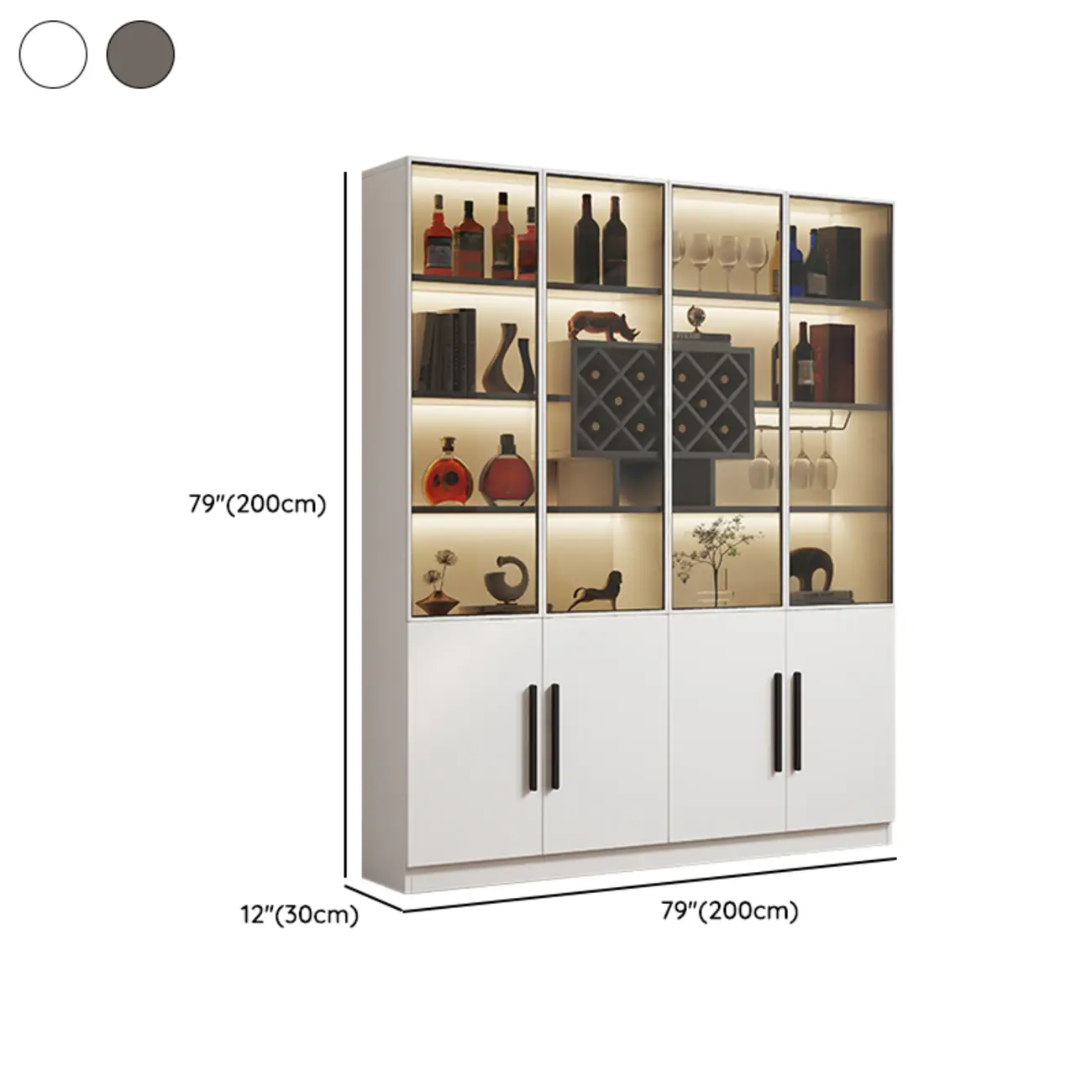 Modern Slab China Display Cabinet with Stemware Stand Image - 41 | homeyfad