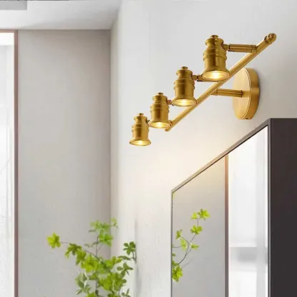 3 Bulb Brass Bath Vanity Light Fixture with Vintage Design  Image - 4