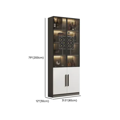 Modern Slab China Display Cabinet with Stemware Stand Image - 42