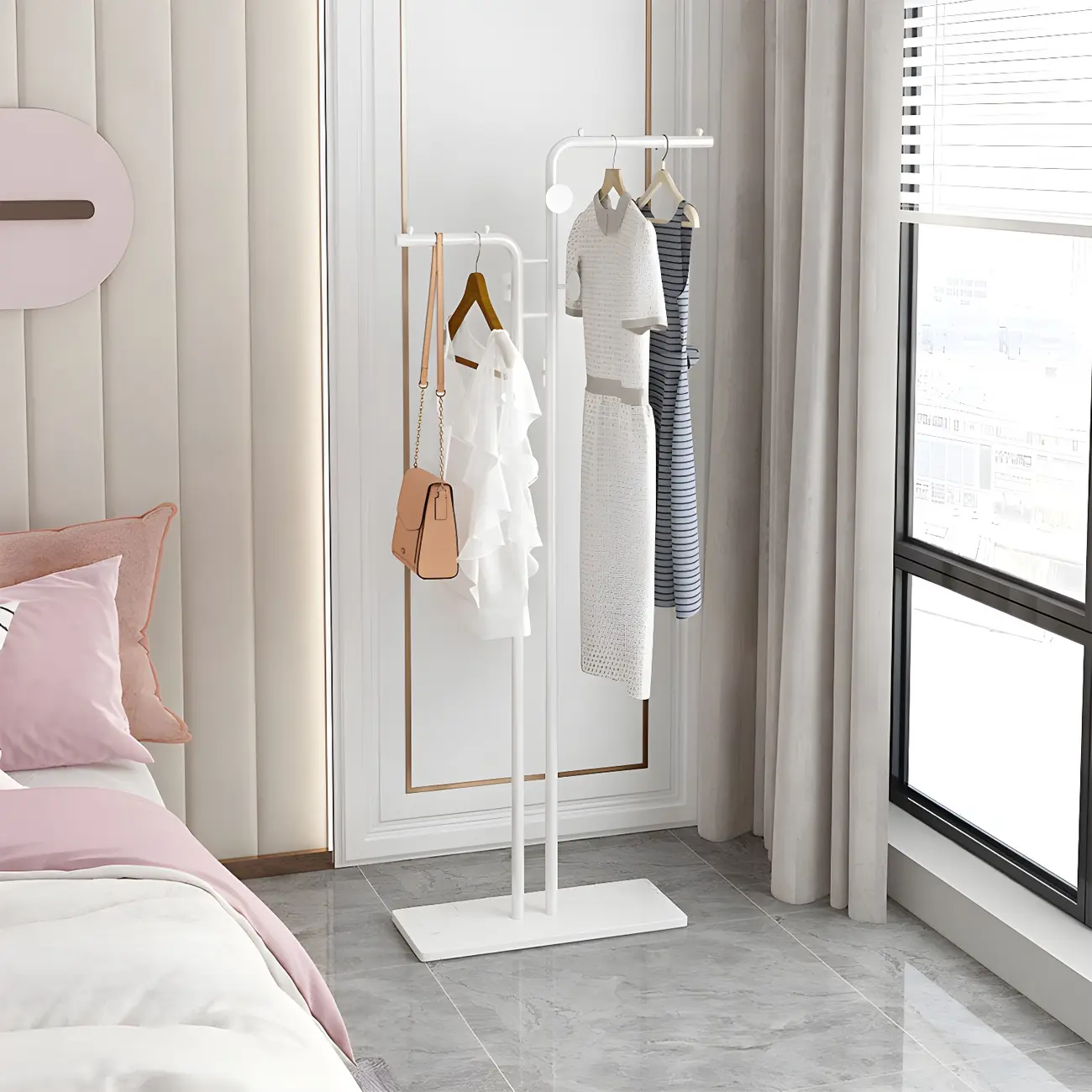Contemporary Metal Coat Rack with Hooks Image - 5 | homeyfad