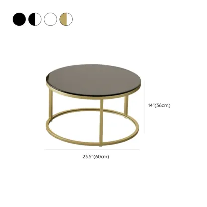 Modern White Coffee Table Set with Metal Frame for Home Use Image - 17