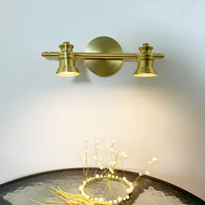 3 Bulb Brass Bath Vanity Light Fixture with Vintage Design  Image - 6