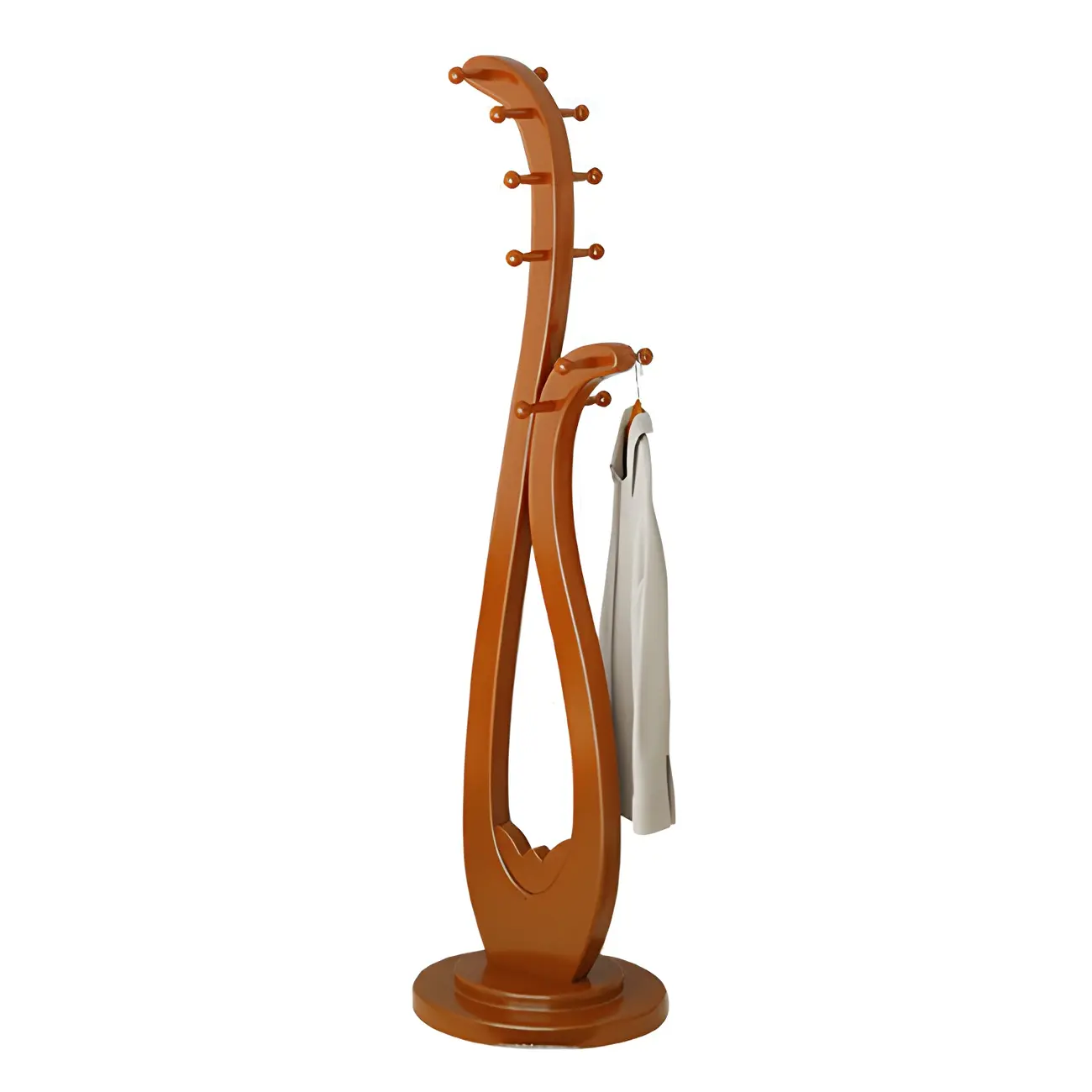 Traditional Solid Wood Freestanding Coat Rack Image - 10 | homeyfad