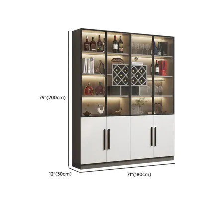 Modern Slab China Display Cabinet with Stemware Stand Image - 46