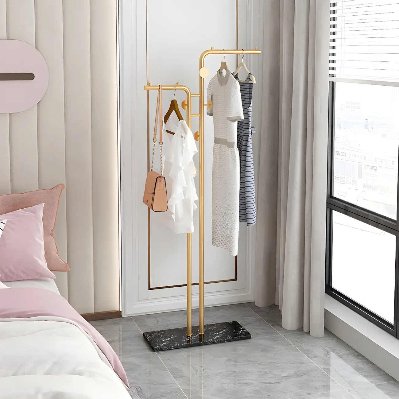 Contemporary Metal Coat Rack with Hooks Image - 7 | homeyfad