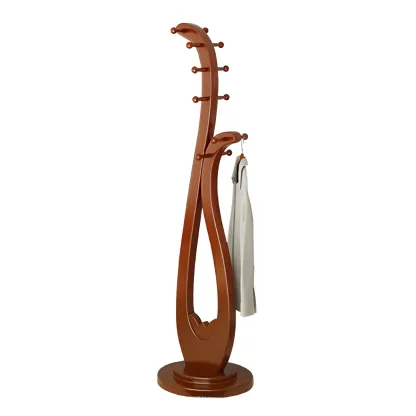 Traditional Solid Wood Freestanding Coat Rack Image - 11