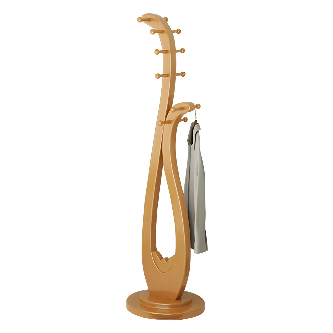 Traditional Solid Wood Freestanding Coat Rack Image - 12 | homeyfad