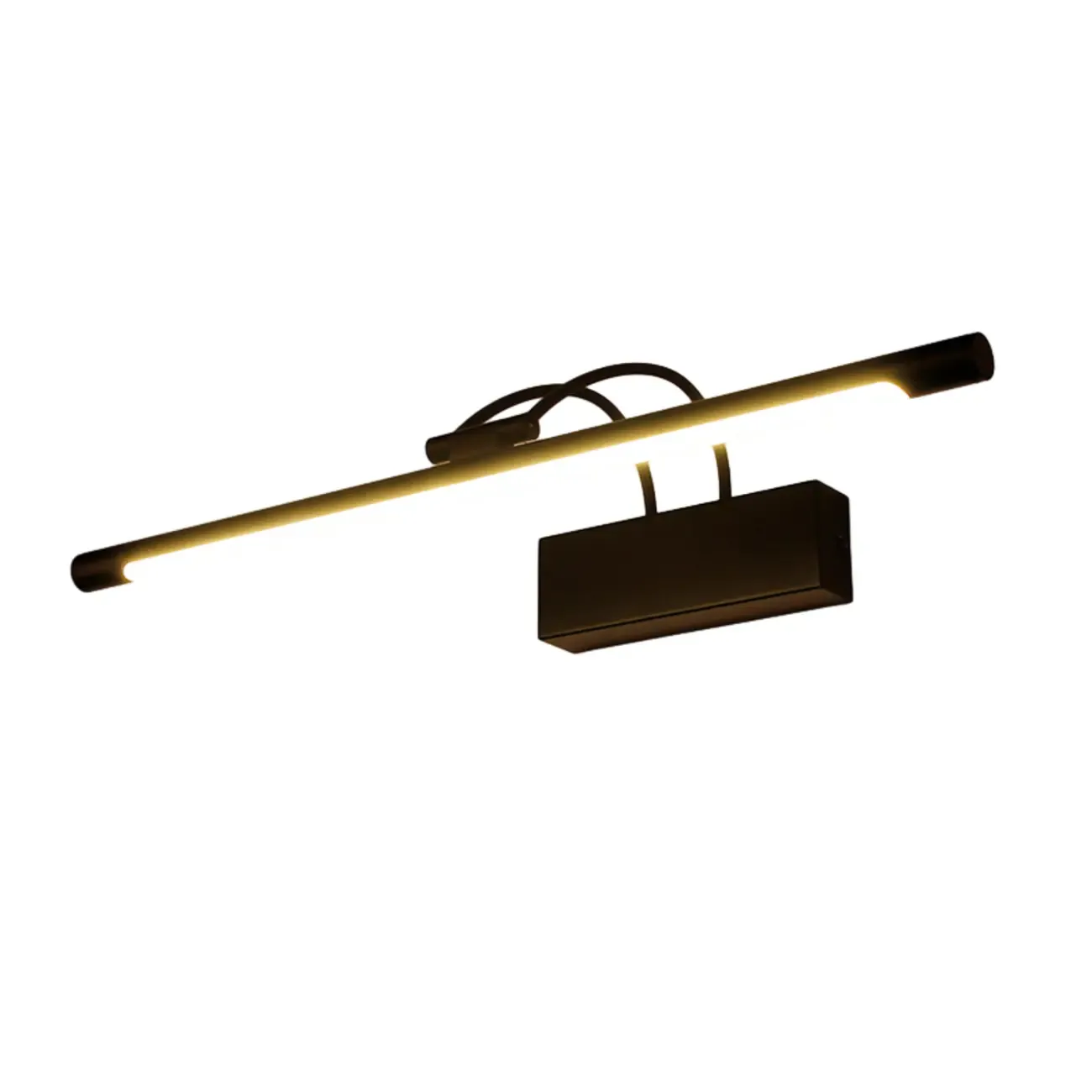 Sleek Black Linear LED Adjustable Vanity Light with Arced Arm for Bedroom Image - 5