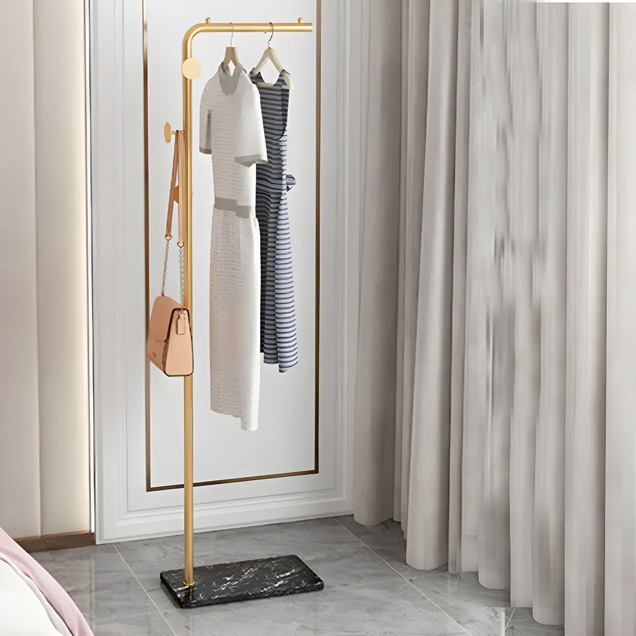 Contemporary Metal Coat Rack with Hooks Image - 9 | homeyfad