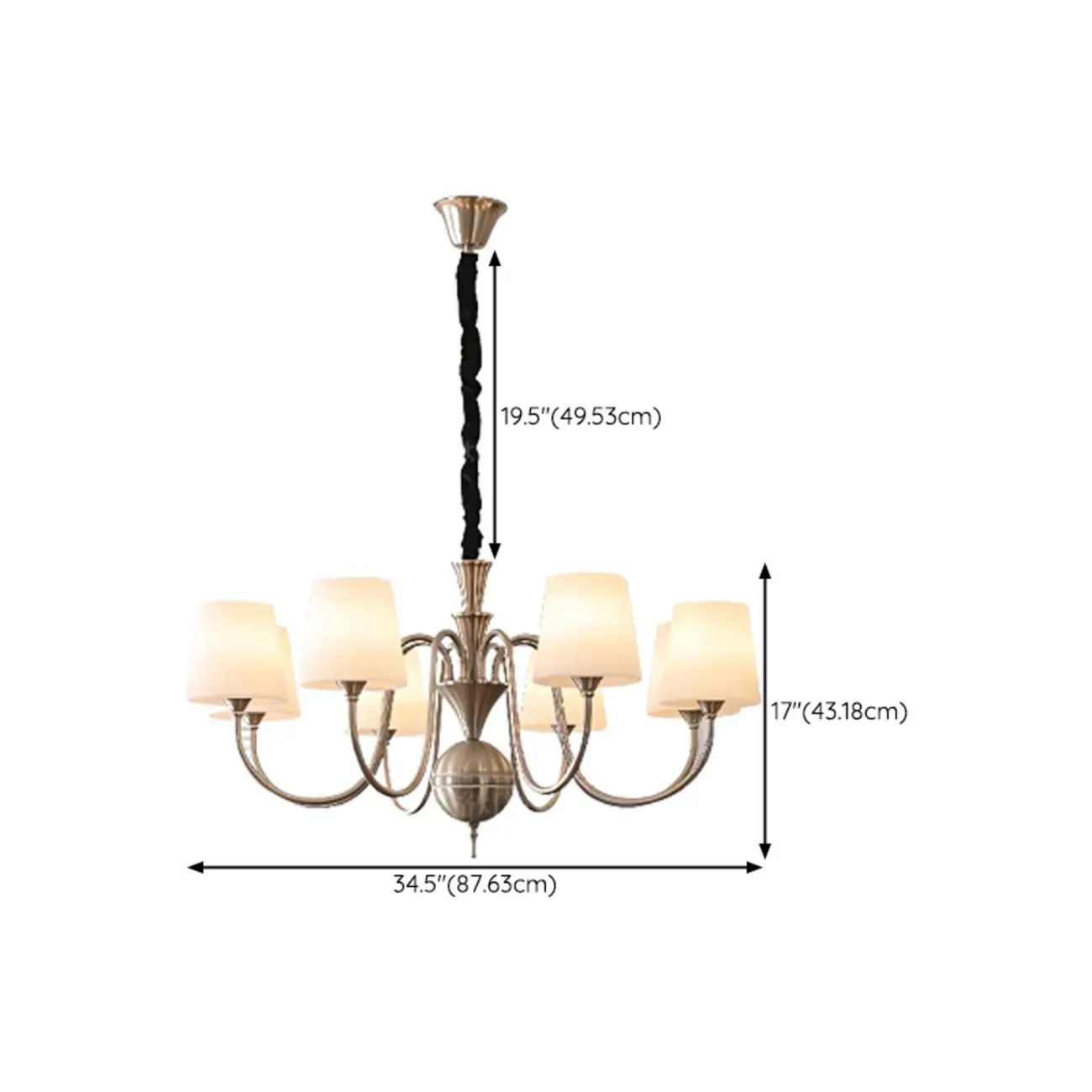 Tradition Vintage Metal LED Chandelier for Dining Room #size | homeyfad