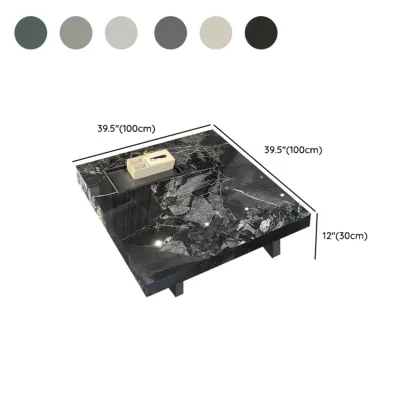 Modern Grey Square Coffee Table with Stainless Steel Base #size