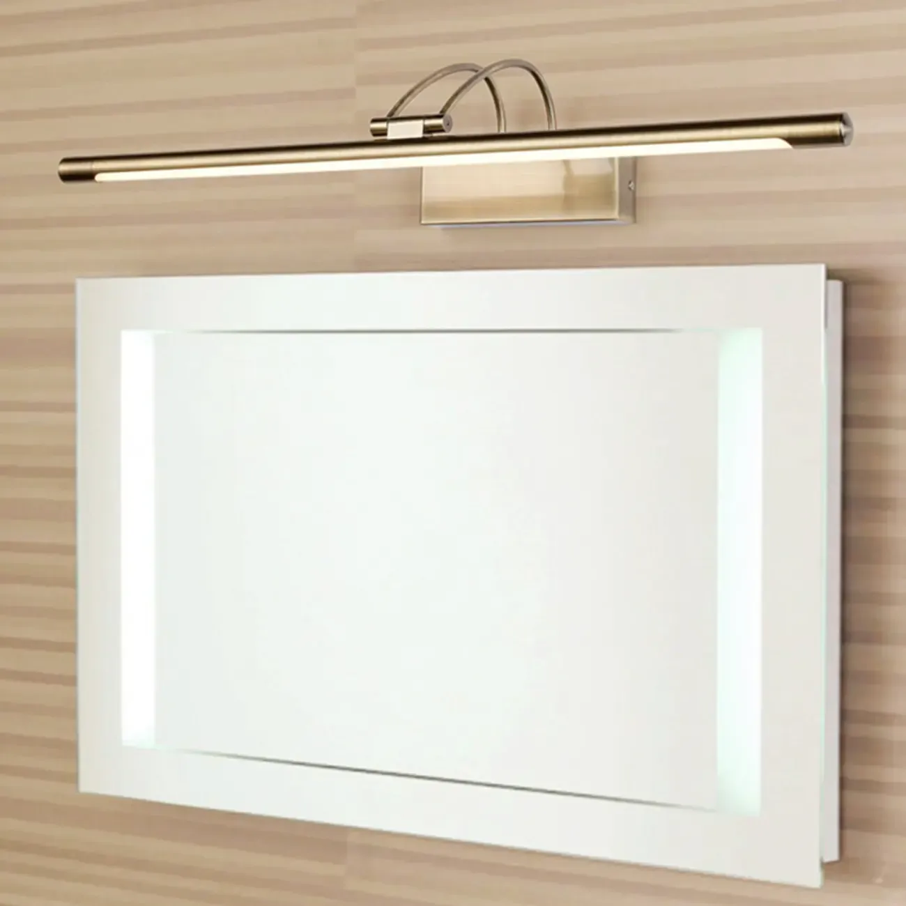 Sleek Black Linear LED Adjustable Vanity Light with Arced Arm for Bedroom Image - 6