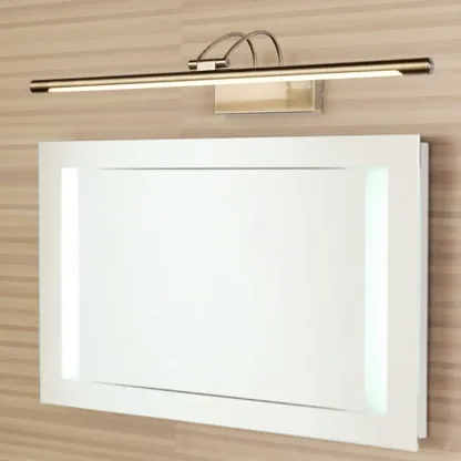 Sleek Black Linear LED Adjustable Vanity Light with Arced Arm for Bedroom Image - 6