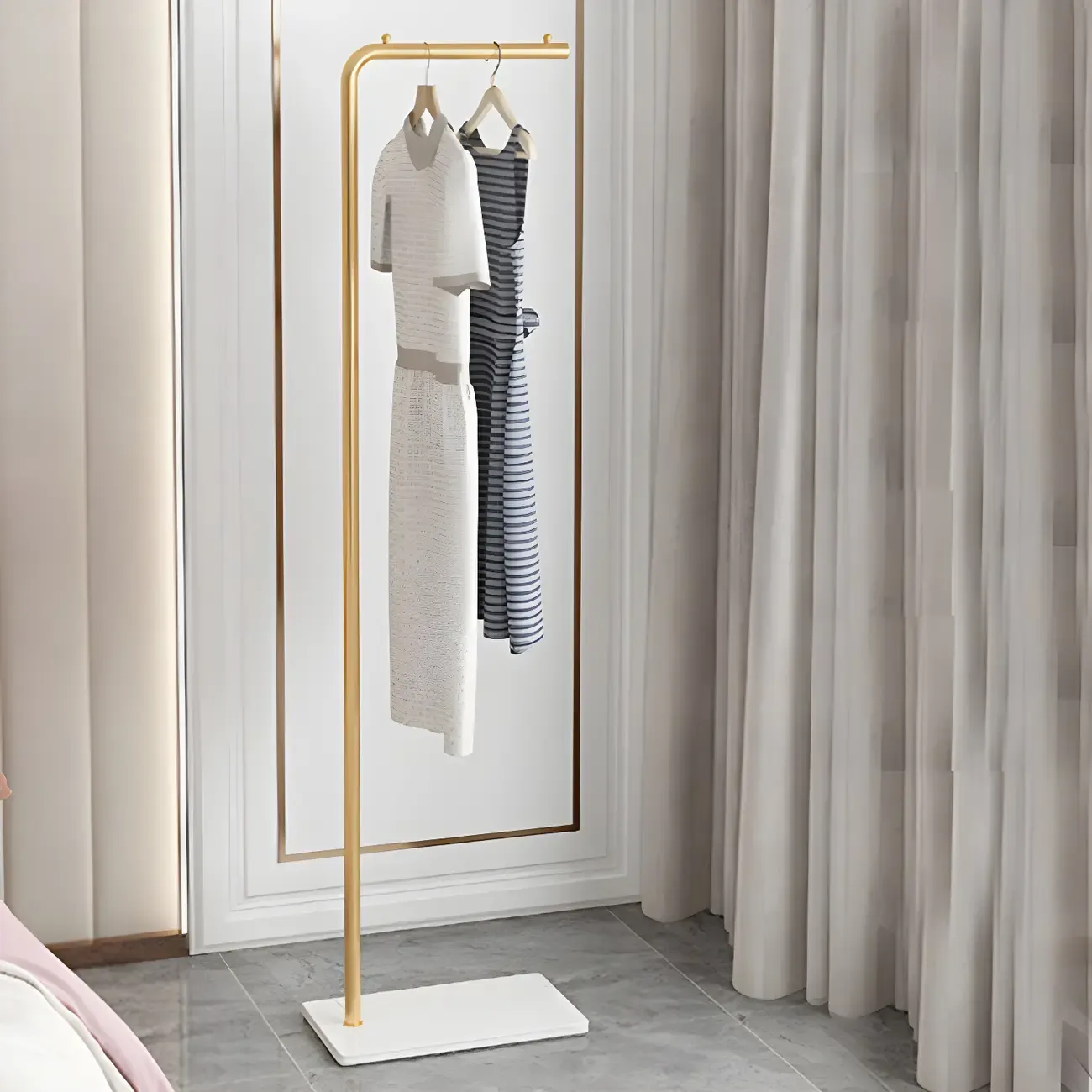 Contemporary Metal Coat Rack with Hooks Image - 11