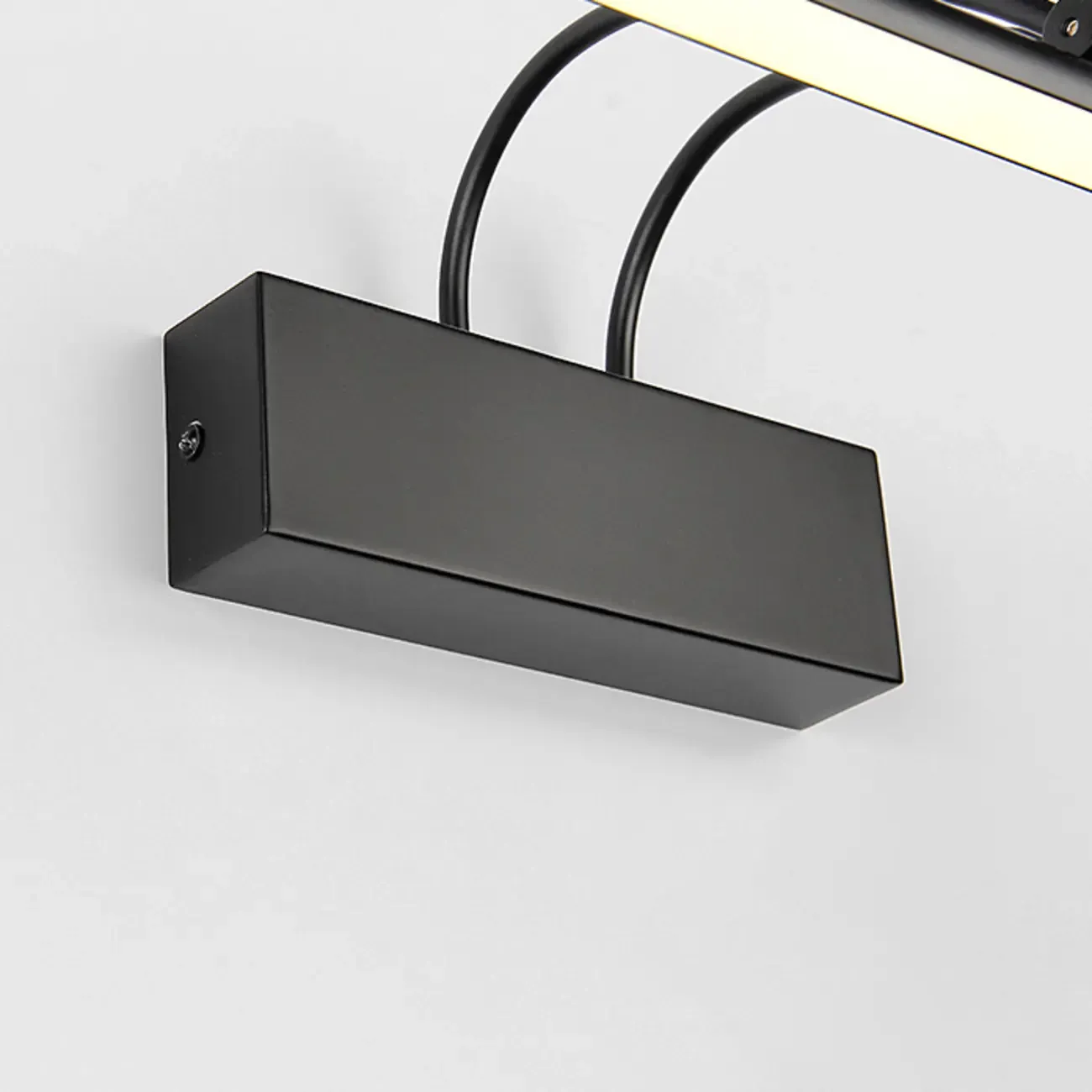 Sleek Black Linear LED Adjustable Vanity Light with Arced Arm for Bedroom Image - 7