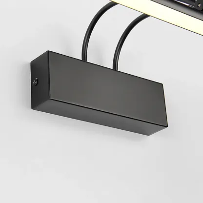 Sleek Black Linear LED Adjustable Vanity Light with Arced Arm for Bedroom Image - 7