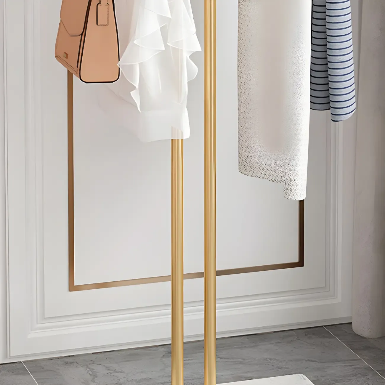 Contemporary Metal Coat Rack with Hooks Image - 13