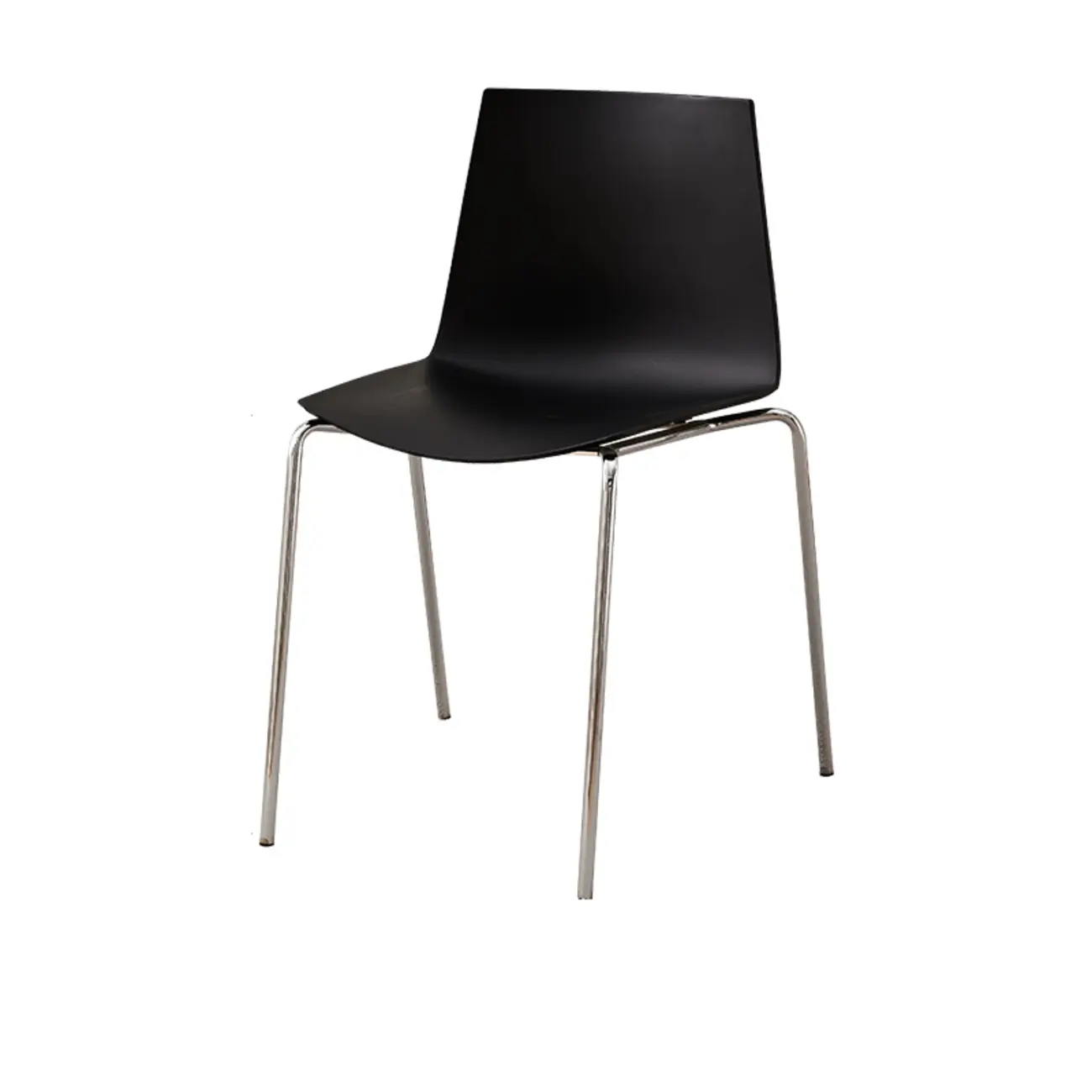Minimalist Plastic Stackable Metal Armless Dining Chair Image - 2 | homeyfad
