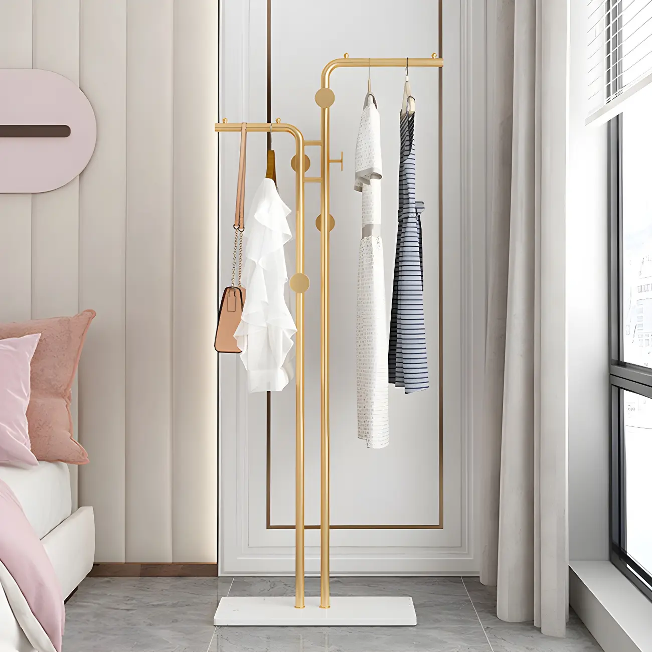 Contemporary Metal Coat Rack with Hooks Image - 14 | homeyfad